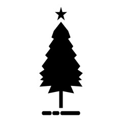 Pine tree icon. With black and white background.