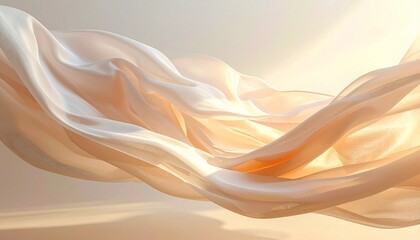 Soft flowing fabric motion background with smooth lighting. Elegant neutral tones for fashion or luxury product scenes.