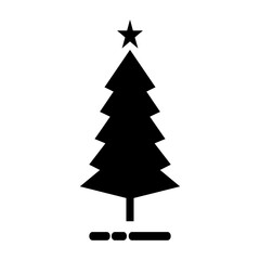Pine tree icon. With black and white background.