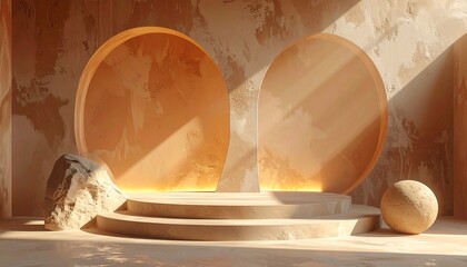 Organic clay mockup scene with smooth curves and soft lighting. Great for natural, handmade, or artisanal product branding visuals.
