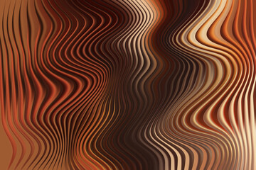 Modern abstract swirl design in chocolate and copper tones with smooth curved lines