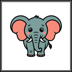 Naklejka premium elephant color vector design