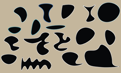 Abstract Silhouette Shapes with Subtle Color Highlights on a Neutral Background, Modern Masking Elements