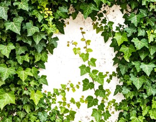 Ivy frame on white wall