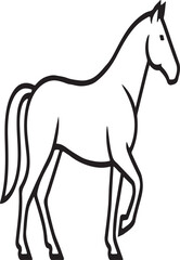 Horse Line Icon – Elegant Outline Animal Vector