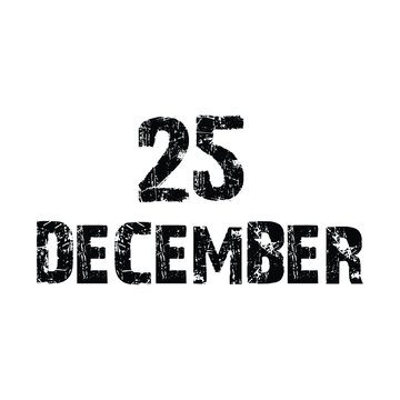 25 December Vector T-Shirt Design, Grunge Typography Christmas Date Graphic for Holiday Apparel and Celebration Theme
