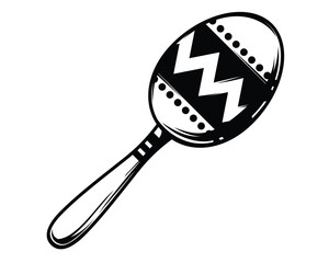 Mexican maracas black shape icon silhouette vector flat illustration design on white background