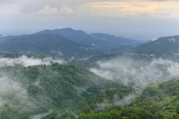 Viewpoint at Khao Kho Mountain and Mist , Phetchabun, Thailand