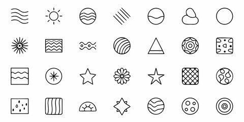 Unique set of nature inspired vector icons for creative design projects, perfect for logos and branding, modern and minimalist, use these elements to elevate your next design