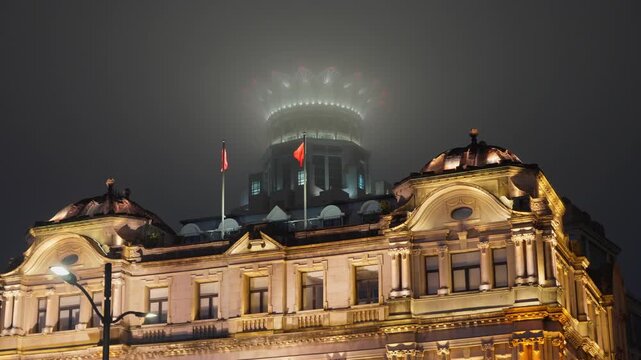 Night view of Bangkok Bank and Bund Center