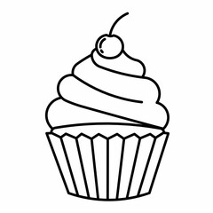 Cupcake icon, tasty bakery element