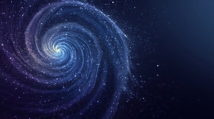 Obraz premium Abstract spiral galaxy with glowing particles for cosmic background