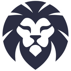 lion head silhouette elegant logo design