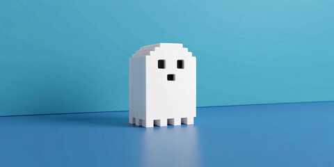 pixel ghost, ghost illustration, pixel art character, cute ghost, retro pixel art, digital illustration, game character, minimal pixel design, cartoon ghost, creative artwork

