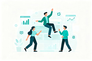 Business team collaboration and success