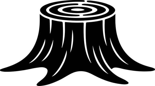 tree stum silhouette vector illustration