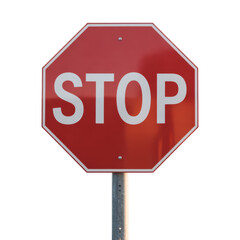 Bold red stop sign commands attention, ensuring safety and order on roads and in public spaces
