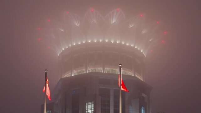 Night view of Shanghai Bund Center