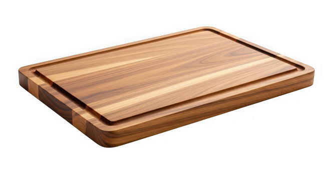 Wooden cutting board isolated on transparent background