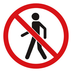 Vector of No pedestrians on white background