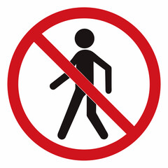 Vector of No pedestrians on white background