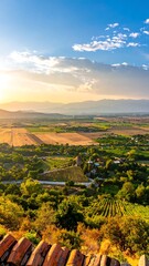 Panoramic Sunset over a Valley