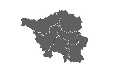 Saarland germany map isolated on white background for website layouts,background,education, precise,customizable,Travel worldwide,map silhouette backdrop,earth geography, political.