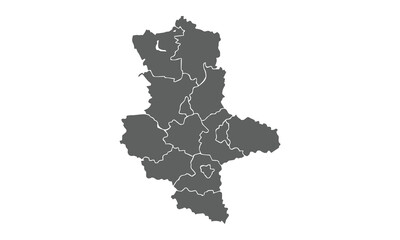 Saxony-Anhalt germany map isolated on white background for website layouts,background,education, precise,customizable,Travel worldwide,map silhouette backdrop,earth geography, political.