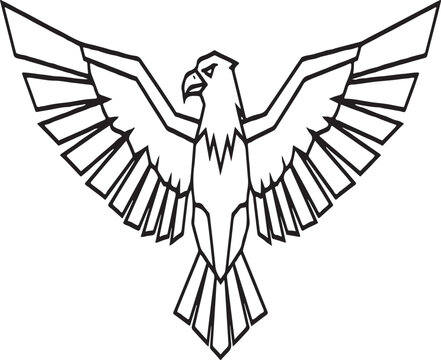 Eagle Line Icon &ndash; Minimal Outline Bird Vector