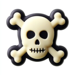 3D Rendered Skull and Crossbones Pirate Icon