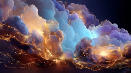 Captivating visual of a nebula rich in texture and shimmering hues.