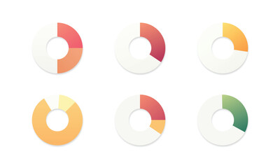 Pie charts diagrams set, Infographic element round shape