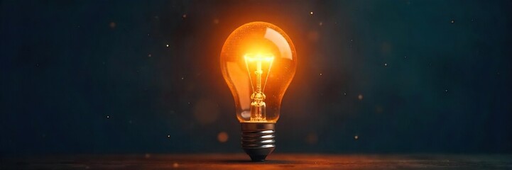 Bright Lightbulb Illuminating Darkness Inspiration and New Ideas for Presentations