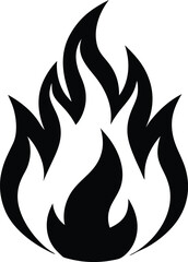 Fire flame. Black and red fiery flames. Vector scalable design graphics