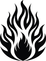 Fire flame. Black and red fiery flames. Vector scalable design graphics