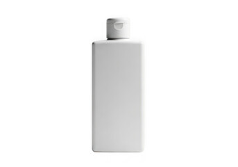 White plastic bottle for cosmetic product isolated on transparent background