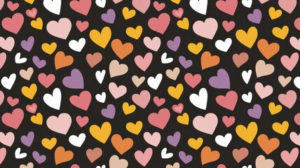 Fototapeta premium Vibrant Heart Pattern Background with Soft Colors and Playful Design Perfect for Celebrations and Romantic Themes