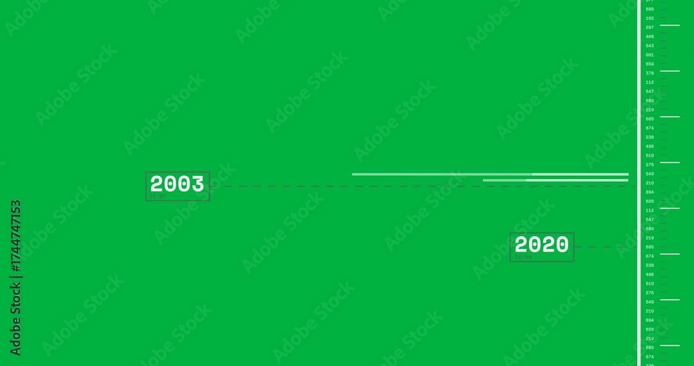 Wall mural animation of moving diagrams and numbers on black background