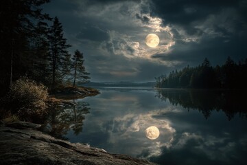 Obraz premium moon over water