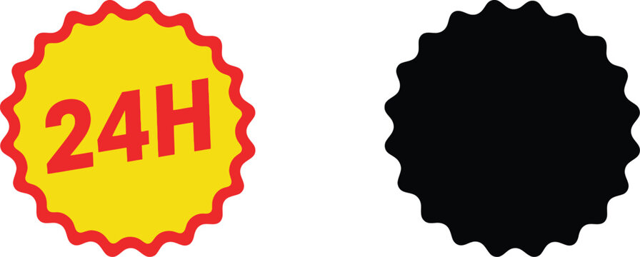 Twenty four hour service icon for business and retail use