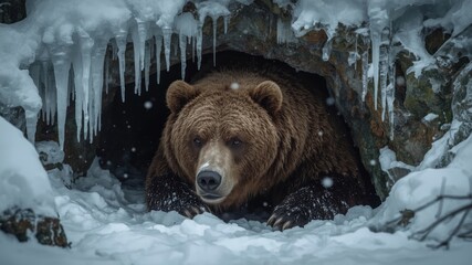 brown bears in winter