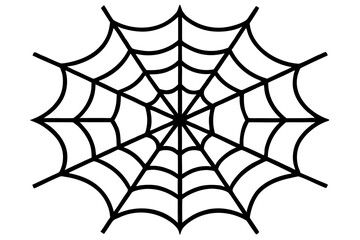 halloween spider web silhouette vector white background
