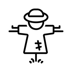 Vector black line icon for Scarecrow