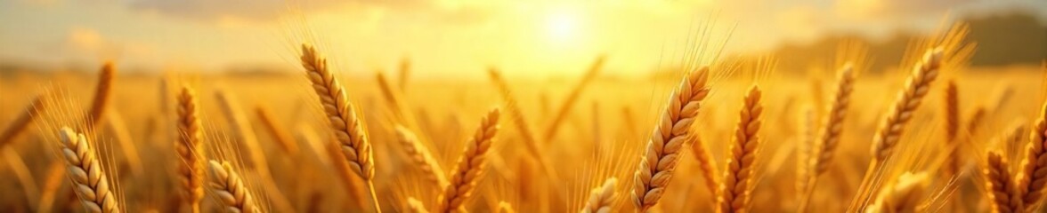 Golden Wheat Field Ready for Harvest Sun-Drenched Stalks Swaying Gently in a Picturesque Summer Scene of Abundant Agricultural Bounty