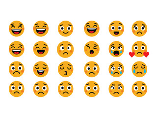 vector illustration set of emotes with white background