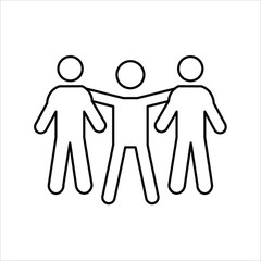 friends icons. simple line vector