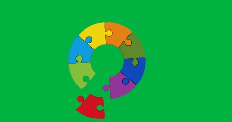 Colorful digital animation puzzle icon celebrates National Puzzle Day.