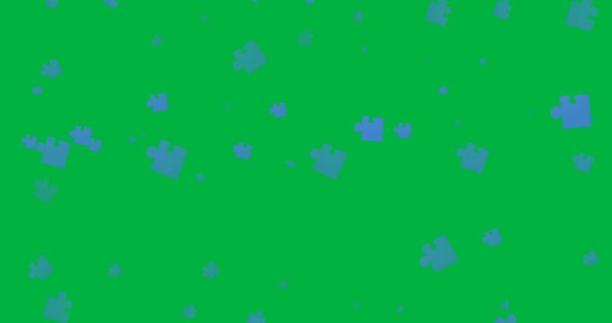 Blue digital animation icon for National Puzzle Day on a black background.