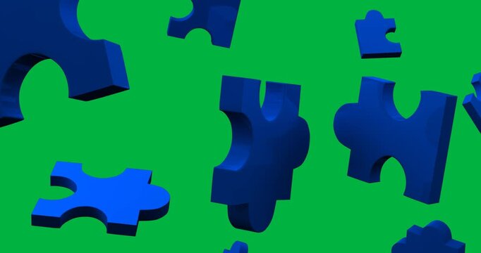 Blue digital animation puzzle icon celebrates National Puzzle Day.