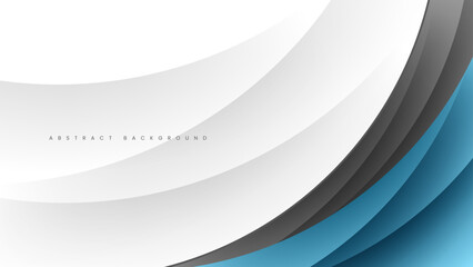 Abstract background design with white gray and blue waves.